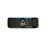 unique presents for him – gunmetal & blue tungsten sailboat wedding band