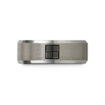 personalized presents for him – grey tungsten tatami tile wedding band