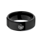thoughtful presents for her – black tungsten canyon horizon wedding band