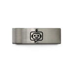 meaningful presents for mom – blue & gray tungsten chatbot bubble wedding band