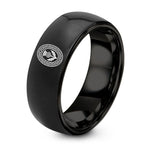 Small Gifts for Mom – black tungsten thistle centerpiece ring