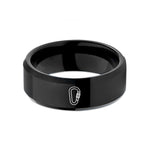 romantic present ideas wife – black tungsten locking carabiner wedding band