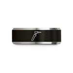thoughtful present for her – black & silver tungsten tig torch wedding band