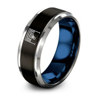 Small Gifts for Women – black & blue & gray tungsten badminton net shuttlecock ring