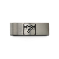 affordable jewelry for her – gray tungsten badminton net shuttlecock wedding band