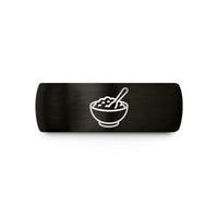 small jewelry present ideas – black & rose gold tungsten oatmeal bowl wedding band