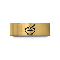 cute rings for her – gold tungsten oatmeal bowl wedding band