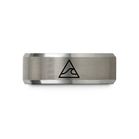 unique presents for her – gray tungsten triangle wave wedding band