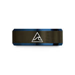 small presents for her – gunmetal & blue tungsten triangle wave wedding band
