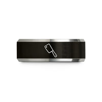 unique thank you presents – black & gray tungsten meat cleaver wedding band