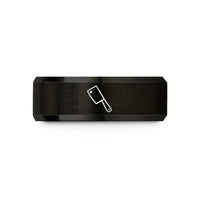 small token of thanks – black tungsten meat cleaver wedding band