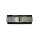 engraved gratitude tokens – black & silver tungsten screwdriver wedding band