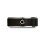 personalized couple present ideas – black & grey tungsten solar eclipse wedding band