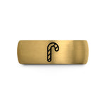best presents for couples – gold & gray tungsten candy cane wedding band