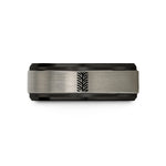 unique presents for couples – black & blue & grey tungsten tire tread wedding band