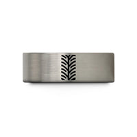 small presents for weddings – black & blue & grey tungsten tire tread wedding band