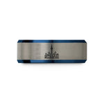 small presents for newlyweds set – blue & grey tungsten toronto skyline wedding band