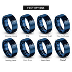 font options for inside engraving on blue smart meter rings