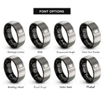 font options for inside engraving on black & grey smartphone rings