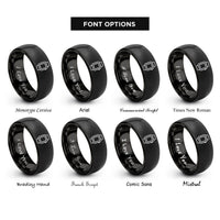 font options for inside engraving on black smartwatch rings