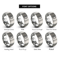 font options for inside engraving on silver smartwatch rings