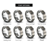 font options for inside engraving on gray smartwatch rings