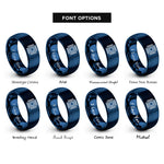 font options for inside engraving on blue smd pad array rings