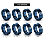 font options for inside engraving on blue smd pad array rings