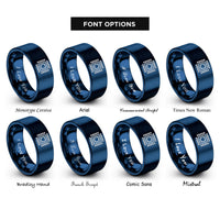 font options for inside engraving on blue smd pad array rings