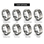font options for inside engraving on silver smd pad array rings