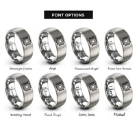 font options for inside engraving on silver smd pad array rings