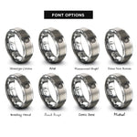 font options for inside engraving on gray smd pad array rings