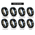font options for inside engraving on gunmetal & blue smd pad array rings