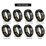 font options for inside engraving on gunmetal & blue smd pad array rings