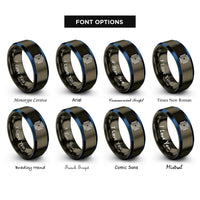 font options for inside engraving on gunmetal & blue smd pad array rings