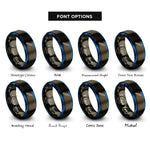 font options for inside engraving on gunmetal & blue smd tweezers rings