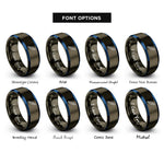 font options for inside engraving on gunmetal & blue smd tweezers rings