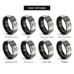 font options for inside engraving on black & grey smiling cat rings