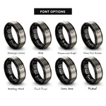 font options for inside engraving on black & gray smiling cat rings
