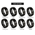 font options for inside engraving on black smiling fried egg rings