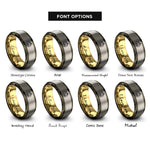 font options for inside engraving on gunmetal & gold & grey smiling lantern rings