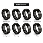 font options for inside engraving on black smoke detector rings