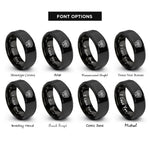 font options for inside engraving on black smoke detector rings
