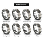 font options for inside engraving on grey smoke detector rings