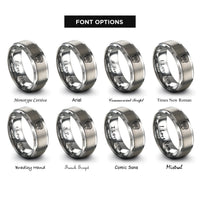 font options for inside engraving on grey smoke detector rings