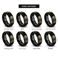 font options for inside engraving on gunmetal & black smoke detector rings