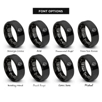 font options for inside engraving on black smoke plume rings