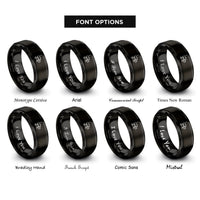 font options for inside engraving on black smoker rings