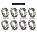 font options for inside engraving on grey smoker rings