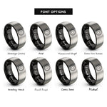 font options for inside engraving on black & gray smooth disc hubcap rings